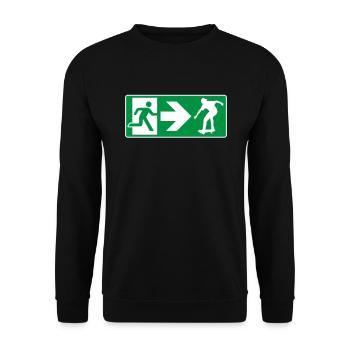 Emergency Exit Skateboard Skater - Unisex Sweatshirt - black - Front - Alina (178cm) & Michal (187cm)