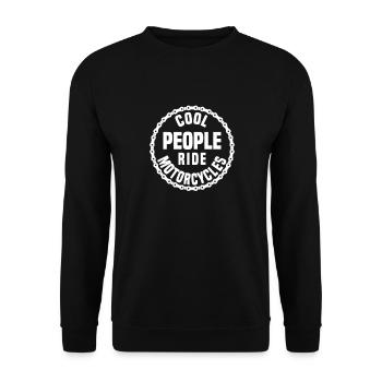 Cool people ride motorcycles - Unisex Sweatshirt - black - Front - Alina (178cm) & Michal (187cm)