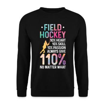 Field Hockey Field Hockey 90% - Unisex Pullover - Schwarz - Vorne - Alina (178cm) & Michal (187cm)