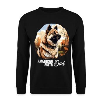 Hund American Akita - Unisex Pullover - Schwarz - Vorne - Alina (178cm) & Michal (187cm)