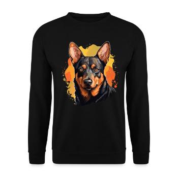 Chien Kelpie australien - Sweat-shirt Unisexe - noir - Devant - Alina (178cm) & Michal (187cm)