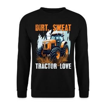 Dirt Sweat Tractor Love Gift Farmer Farmer - Unisex Sweatshirt - black - Front - Alina (178cm) & Michal (187cm)