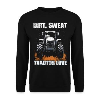 Dirt Sweat Tractor Love Farmer Agriculture - Unisex Sweatshirt - black - Front - Alina (178cm) & Michal (187cm)