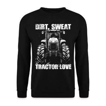 Dirt Sweat Tractor Love Gift Farmer Farmer - Unisex Sweatshirt - black - Front - Alina (178cm) & Michal (187cm)