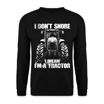 I don't snore, tractor, farmer, farmer - Unisex Sweatshirt - black - Front - Alina (178cm) & Michal (187cm)