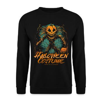Vogelscheuche mit Kürbis Vintage Halloween Kostüm - Unisex Pullover - Schwarz - Vorne - Alina (178cm) & Michal (187cm)