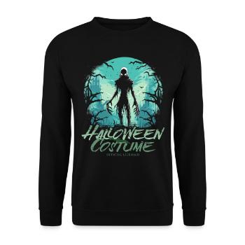 Blauer Horror Zombie - Halloween Kostüm für Damen - Unisex Pullover - Schwarz - Vorne - Alina (178cm) & Michal (187cm)