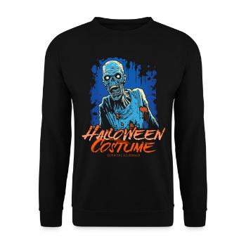 Blauer Horror Zombie - Halloween Kostüm für Damen - Unisex Pullover - Schwarz - Vorne - Alina (178cm) & Michal (187cm)