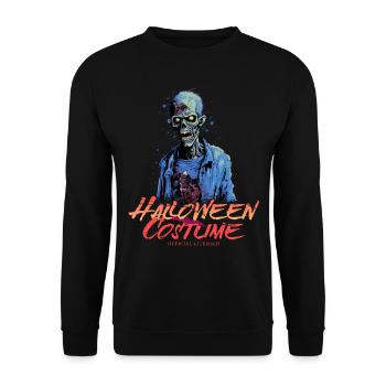 Blauer Horror Zombie - Halloween Kostüm für Damen - Unisex Pullover - Schwarz - Vorne - Alina (178cm) & Michal (187cm)