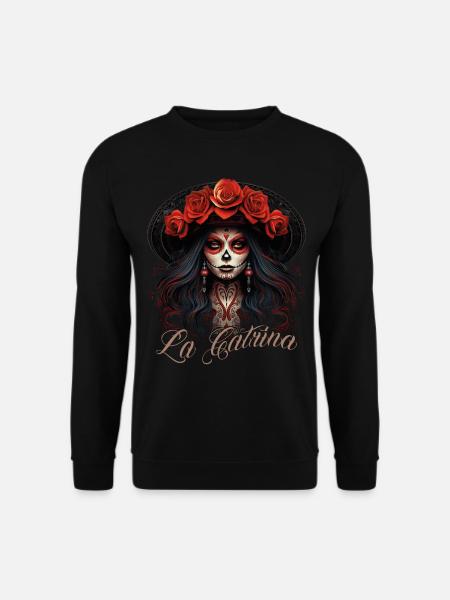 La Catrina Cooles Dia De Los Muertos Design - Unisex Pullover - Schwarz