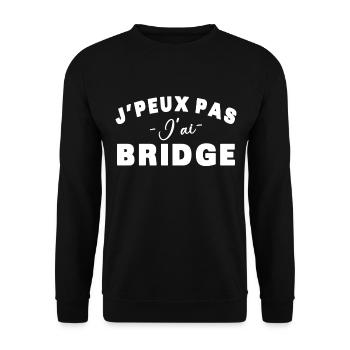 je peux pas j'ai bridge cadeau humour citations - Sweat-shirt Unisexe - noir - Devant - Alina (178cm) & Michal (187cm)