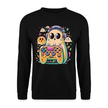 Gaming Ghost - Fun in Ghost Mode - Unisex Sweatshirt - black - Front - Alina (178cm) & Michal (187cm)