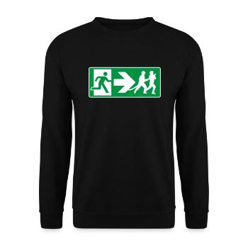 Emergency Exit Fire Brigade Firefighter - Unisex Sweatshirt - black - Front - Alina (178cm) & Michal (187cm)