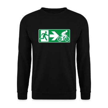 Emergency exit road bike cyclist - Unisex Sweatshirt - black - Front - Alina (178cm) & Michal (187cm)