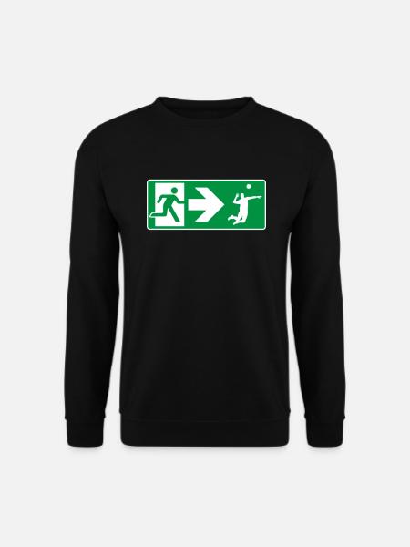 Notausgang Volleyball Volleyballspieler - Unisex Pullover - Schwarz