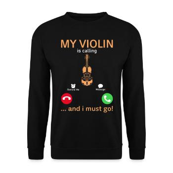 Mon violon appelle et je dois aller drôle de violon Lo - Sweat-shirt Unisexe - noir - Devant - Alina (178cm) & Michal (187cm)