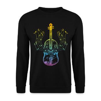 Notes de musique de violon Musicien de violon Amateur de violon Vi - Sweat-shirt Unisexe - noir - Devant - Alina (178cm) & Michal (187cm)