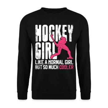 Hockey sur gazon Fille de hockey comme une - Sweat-shirt Unisexe - noir - Devant - Alina (178cm) & Michal (187cm)