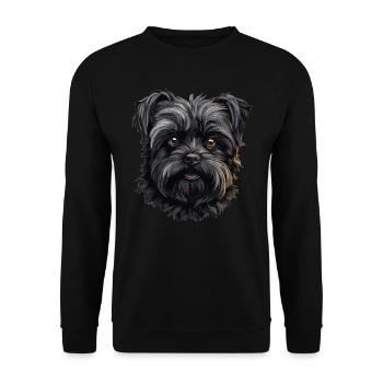 Chien Affenpinscher - Sweat-shirt Unisexe - noir - Devant - Alina (178cm) & Michal (187cm)