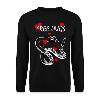 Gratuit Hugs Constrictor Serpents Boa Python - Sweat-shirt Unisexe - noir - Devant - Alina (178cm) & Michal (187cm)