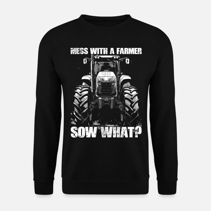 Jouer avec une truie fermière quoi? Constructeur de tracteurs - Sweat-shirt Unisexe - noir