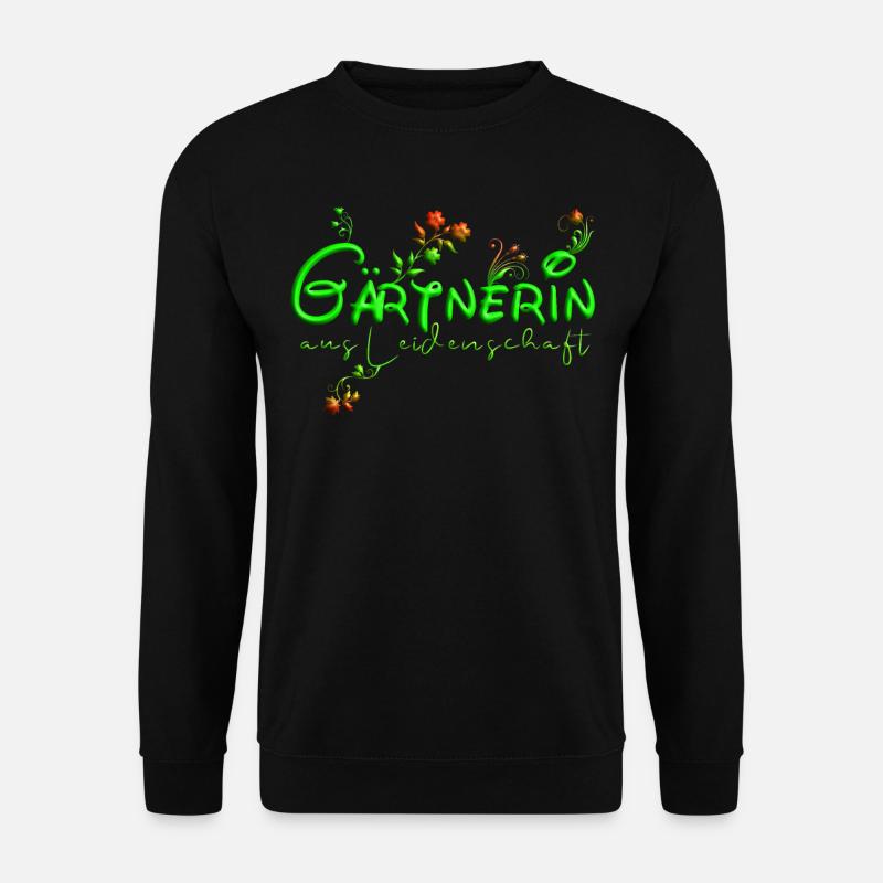 Gärtnerin mit Blumen - Unisex Pullover - Schwarz