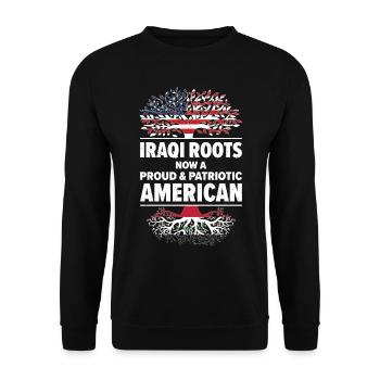 Irakischer amerikanischer Patriot USA Gewachsener - Unisex Pullover - Schwarz - Vorne - Alina (178cm) & Michal (187cm)