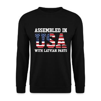 Lettische amerikanische Patriotin USA Gewachsen - Unisex Pullover - Schwarz - Vorne - Alina (178cm) & Michal (187cm)
