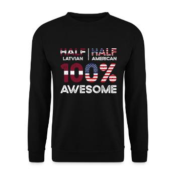 Latvian American Patriot USA Grown Latvia US Flag - Unisex Sweatshirt - black - Front - Alina (178cm) & Michal (187cm)