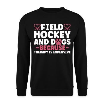 Field Hockey Dog Field Hockey And - Unisex Pullover - Schwarz - Vorne - Alina (178cm) & Michal (187cm)