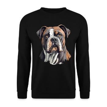 Chien bouledogue américain - Sweat-shirt Unisexe - noir - Devant - Alina (178cm) & Michal (187cm)