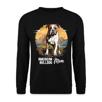 Chien bouledogue américain - Sweat-shirt Unisexe - noir - Devant - Alina (178cm) & Michal (187cm)