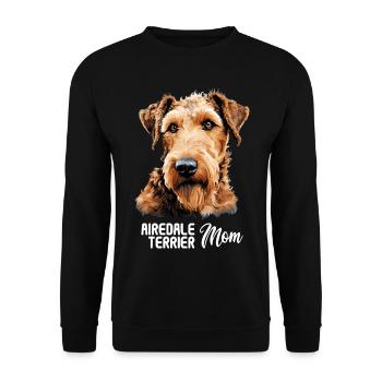 Hund Airedale Terrier - Unisex Pullover - Schwarz - Vorne - Alina (178cm) & Michal (187cm)