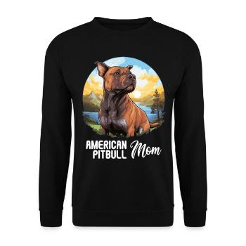 Dog American Pitbull - Unisex Sweatshirt - black - Front - Alina (178cm) & Michal (187cm)