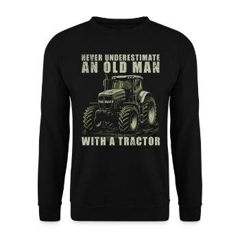 Never underestimate old man tractor gardener - Unisex Sweatshirt - black - Front - Alina (178cm) & Michal (187cm)