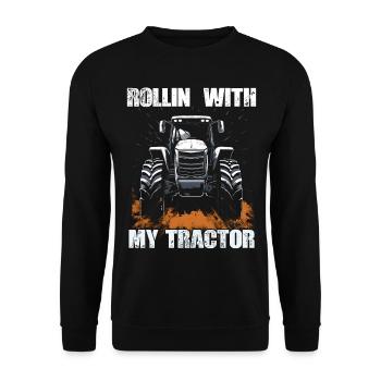 Rollin' avec mon tracteur Agriculture - Sweat-shirt Unisexe - noir - Devant - Alina (178cm) & Michal (187cm)