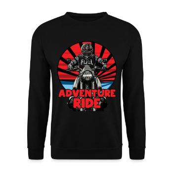 Balade d’aventure. Motards d’aventure. Conduire une moto. - Sweat-shirt Unisexe - noir - Devant - Alina (178cm) & Michal (187cm)