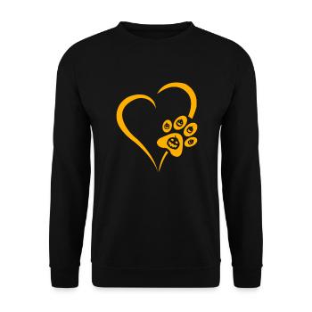 Halloween Dog Paw Prints - Halloween Dog Paw Heart - Unisex Pullover - Schwarz - Vorne - Alina (178cm) & Michal (187cm)