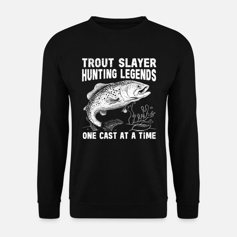 Fischen Forelle Lachs Fischer Angler Barsch - Unisex Pullover - Schwarz
