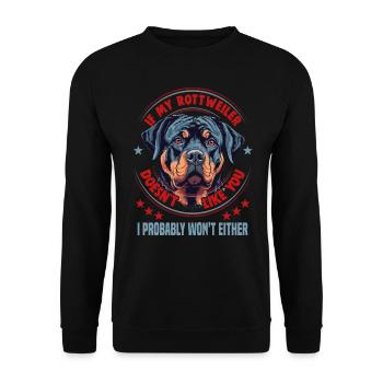 Hunde Rottweiler Hundeliebhaber - Unisex Pullover - Schwarz - Vorne - Alina (178cm) & Michal (187cm)