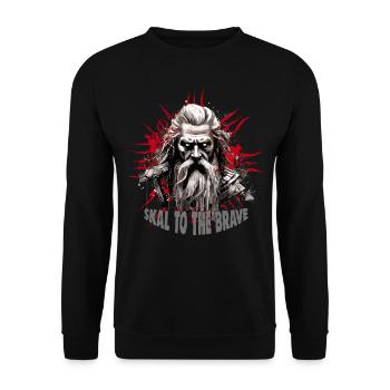 Skal to the brave Wikinger Kultur - Unisex Pullover - Schwarz - Vorne - Alina (178cm) & Michal (187cm)