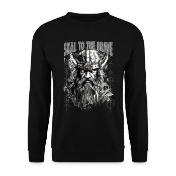 Skal to the brave Wikinger Kultur - Unisex Pullover - Schwarz - Vorne - Alina (178cm) & Michal (187cm)