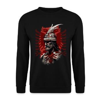 Albanischer Skanderbeg Kosovo Designs für Albaner - Unisex Pullover - Schwarz - Vorne - Alina (178cm) & Michal (187cm)