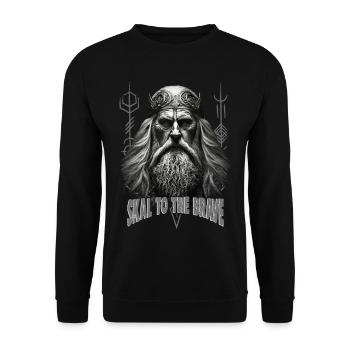 Skal to the brave Wikinger Kultur - Unisex Pullover - Schwarz - Vorne - Alina (178cm) & Michal (187cm)