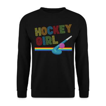 Hockey sur gazon Retro Hockey Fille - Sweat-shirt Unisexe - noir - Devant - Alina (178cm) & Michal (187cm)