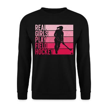 Field Hockey Real Girls Play Field - Unisex Sweatshirt - black - Front - Alina (178cm) & Michal (187cm)