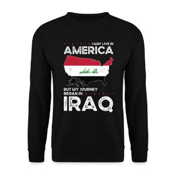 Irakischer amerikanischer Patriot USA Gewachsener - Unisex Pullover - Schwarz - Vorne - Alina (178cm) & Michal (187cm)
