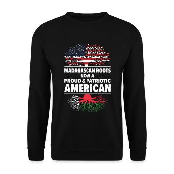 Madagaskar Amerikanischer Patriot USA Gewachsen - Unisex Pullover - Schwarz - Vorne - Alina (178cm) & Michal (187cm)