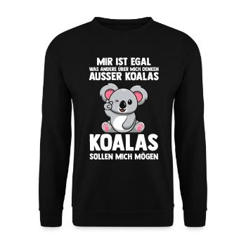 Koalabär Koala - Unisex Pullover - Schwarz - Vorne - Alina (178cm) & Michal (187cm)