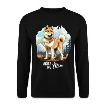 Dog Akita Inu - Unisex Sweatshirt - black - Front - Alina (178cm) & Michal (187cm)